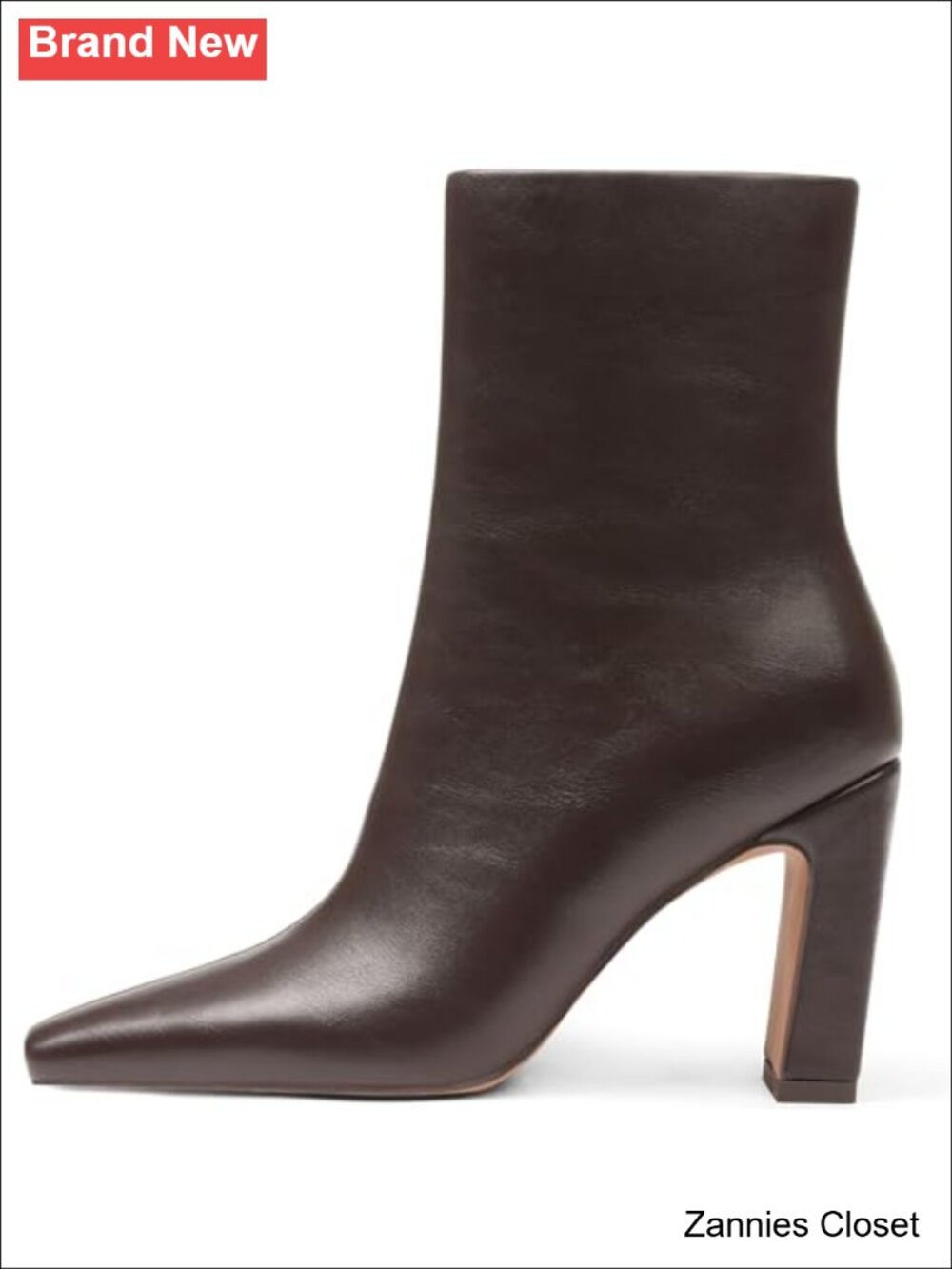 ✨ Square Toe Chunky Block Heel Ankle Boots Faux Leather Booties
